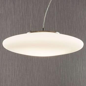 LED opálová závesná lampa Gunda, biela