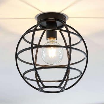 Klietková stropná lampa Bekira v čiernej