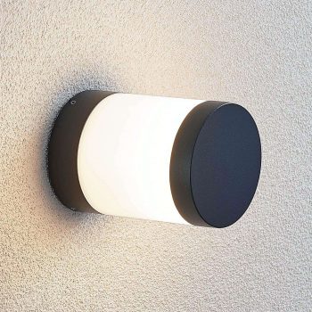 Soklové LED svietidlo Nitalia okrúhle tmavosivé