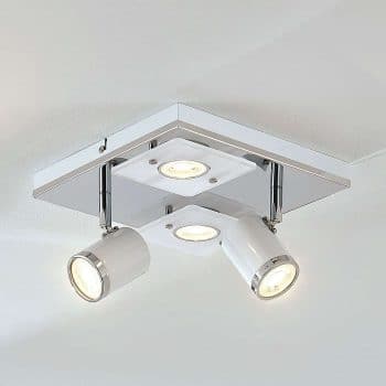 Stropné LED svietidlo Alsuna, 4-plameňové, 24x24cm