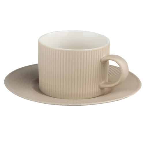 Altom Porcelánová šálka s podšálkou Urban 240 ml, béžová