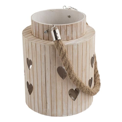 Bambusový lampáš Bamboo heart, 11 x 16 cm
