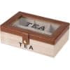 Box na čajové vrecúška s koženkou, 24 x 16 x 8 cm, hnedá - Image 1