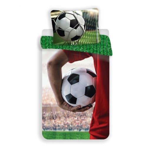 Jerry Fabrics Detské bavlnené obliečky Futbalista s loptou, 140 x 200 cm, 70 x 90 cm