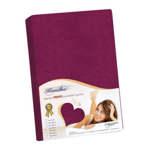 Bellatex Froté prestieradlo Kamilka bordó, 120 x 200 cm