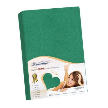 Bellatex Froté prestieradlo Kamilka tmavozelená, 100 x 200 cm