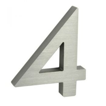 Hliníkové číslo 4 3D brúsený povrch RN.100LV.4.AL.3D