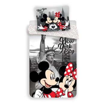 Jerry Fabrics Detské obliečky Mickey and Minnie in New York micro, 140 x 200 cm, 70 x 90 cm