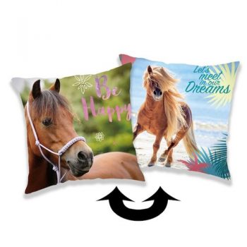 Jerry Fabrics Obliečka na vankúšik s flitrami Horse heart, 40 x 40 cm
