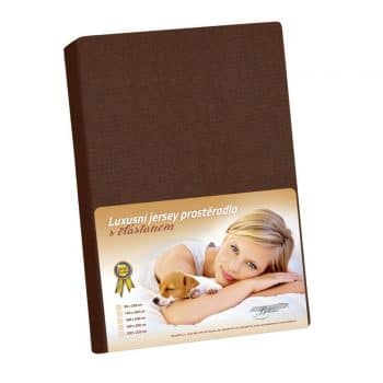 Bellatex Jersey prestieradlo s elastanom hnedá, 200 x 220 cm