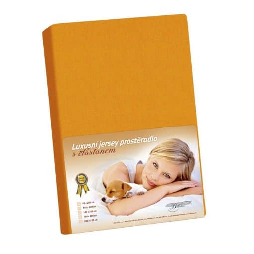Bellatex Jersey prestieradlo s elastanom oranžová, 180 x 200 cm