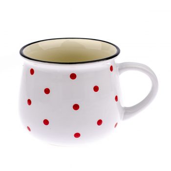 Keramický hrnček Dots 770 ml, biela