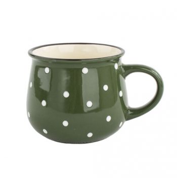 Keramický hrnček Dots 770 ml, zelená
