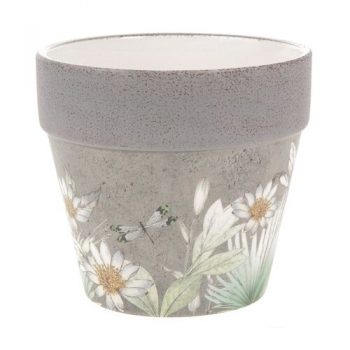 Keramický obal na kvetináč s jarnými kvetinami Foli, 14 cm