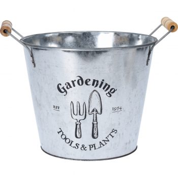 Koopman Zinkový obal na kvetináč Gardening, 24 cm