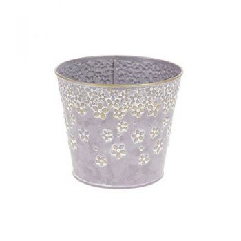 Kovový obal na kvetináč Daisy 14,5 x 13 cm, fialová