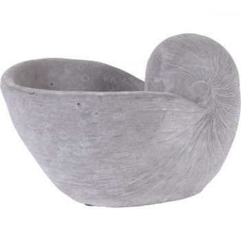 Obal na kvetináč Shell svetlosivá, 17 x 11 x 8,5 cm