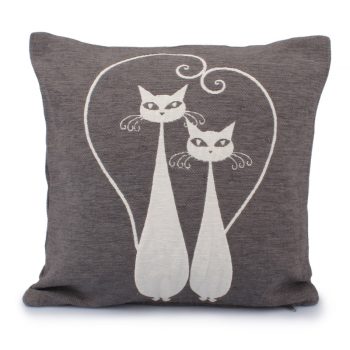 Dakls Obliečka na vankúšik Cats sivá, 40 x 40 cm