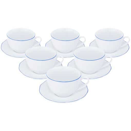 Orion Sada porcelánových šálok s podšálkami Blue Line 0,28 l, 6 ks