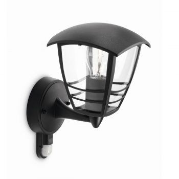 Philips 15388/30/16 Creek Vonkajšie nástenné svietidlo s čidlom 28,5 cm, čierna