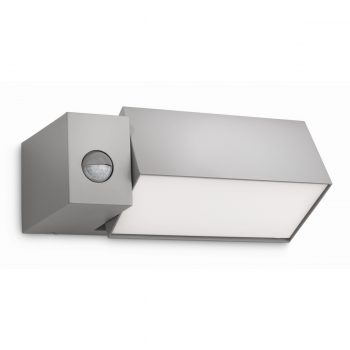 Philips 16943/87/16 Border Vonkajšie nástenné svietidlo s čidlom 27 cm, sivá
