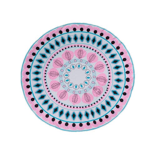 Modom Plážová osuška okrúhla Pink Ethno, 150 cm
