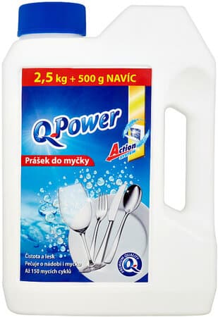 Q Power Prášok do umývačky riadu 2,5 kg + 500 g