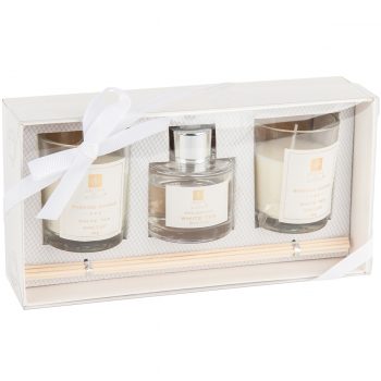 Sada sviečok a difuzéra Aroma di Rogito White tea, 3 ks
