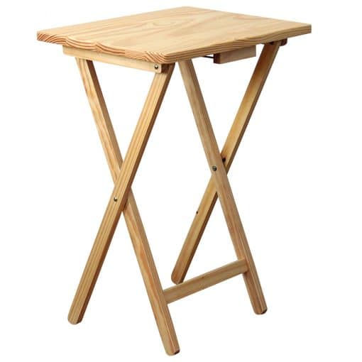 Skladací stolík drevený, prírodná