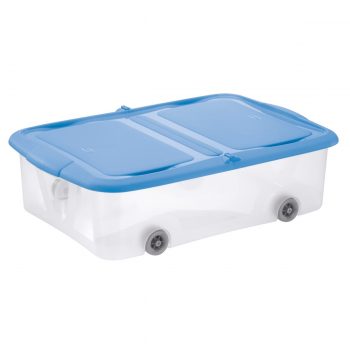 Tontarelli STOCK Box 25L s vekom transparent / svetlo modrá; 58.7X39.5XH16.8CM, kolieska
