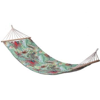 Závesné hojdacie ležadlo Tropical leaves zelená, 200 x 80 cm