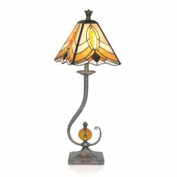 Stolná lampa Yola so skleneným tienidlom