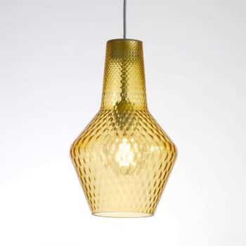 Závesná lampa Romeo 130 cm, tienidlo jantár