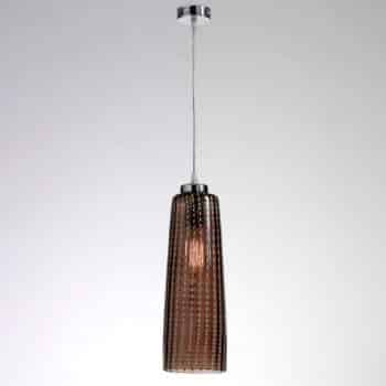 Sklenená závesná lampa Perle sivá - Image 2