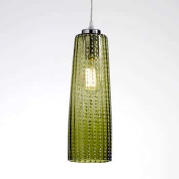 Sklenená závesná lampa Perle, jablkovo-zelená