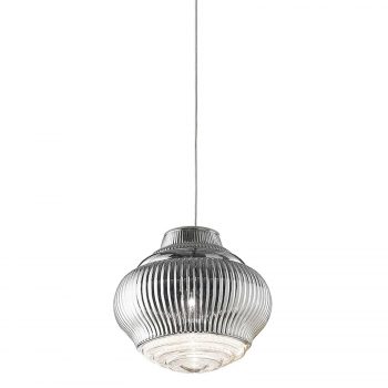 Závesná lampa Bonnie 130 cm strieborná metalická - Image 2