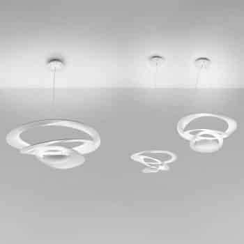 Dizajnová závesná lampa Artemide Pirce biela