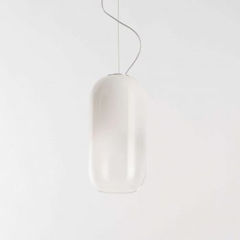 Sklenená závesná lampa Artemide Gople, biela - Image 2