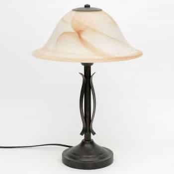 Stolná lampa Fiore s mramorovaným tienidlom