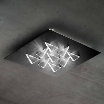 Stropné LED svietidlo Cristalli 36 x 36 cm čierne