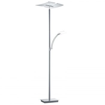 B-svietidlá Duo stojaca LED lampa stmievač nikel
