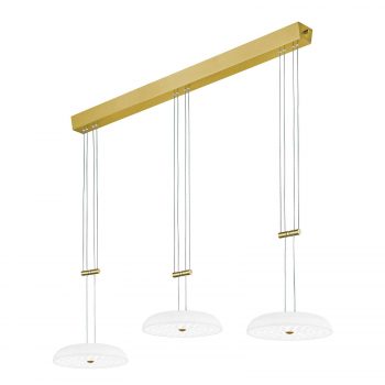BANKAMP Vanity závesná lampa 3-pl. v mosadzi