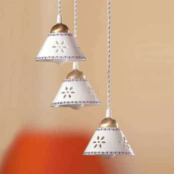 3-pl. závesná lampa NONNA z bielej keramiky - Image 2