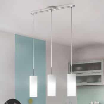 Závesná lampa Troy, 3-pl., biela