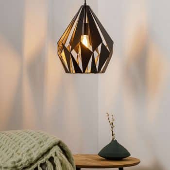 Závesná lampa Carlton čierno-strieborná