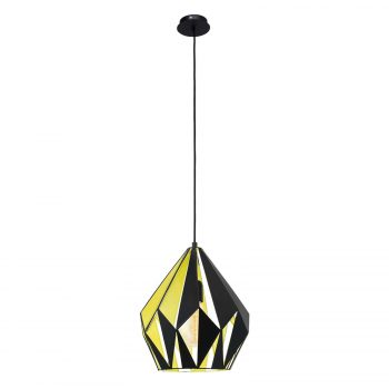 Závesná lampa Carlton čierno-žltá - Image 2