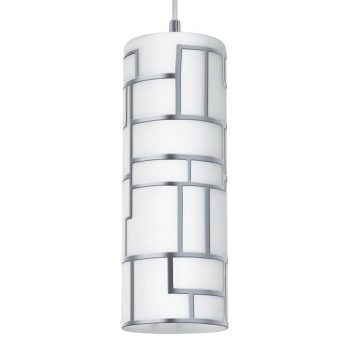 Úzka závesná lampa Bayman s čiarovým dekórom