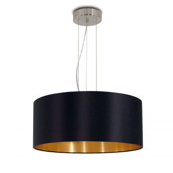 Textilná závesná lampa Lecio, 53 cm čierna - Image 2
