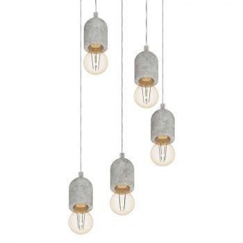 Päť-plameňová závesná lampa Silvares