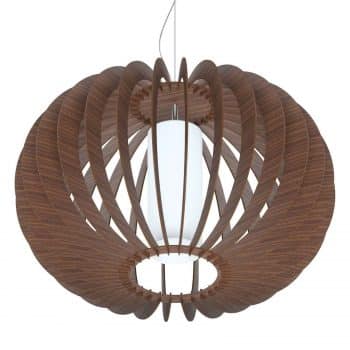 Závesná lampa Stellato z dreva, hnedá